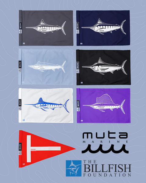 TBF x MUTA - Japanese Release Flag (White Marlin)