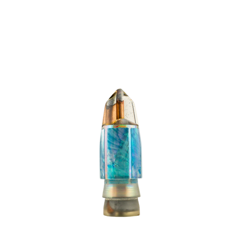 Tanigawa - 9"+ 2-Hole Blue Paua Shell Bullet