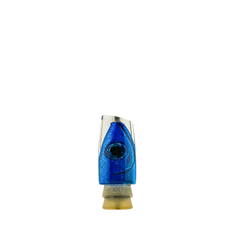 Leroy - 9" Blue Glitter Fish Head Slant
