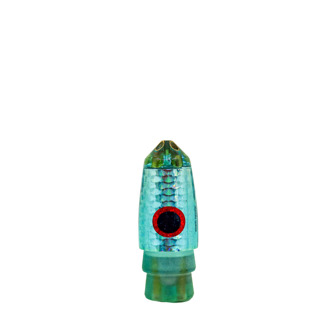 Matsu - 9” Vintage Ice Blue Jetted Bullet