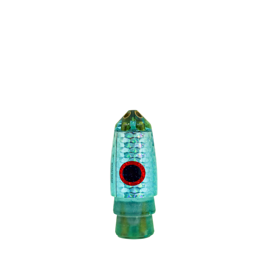 Matsu - 9” Vintage Ice Blue Jetted Bullet