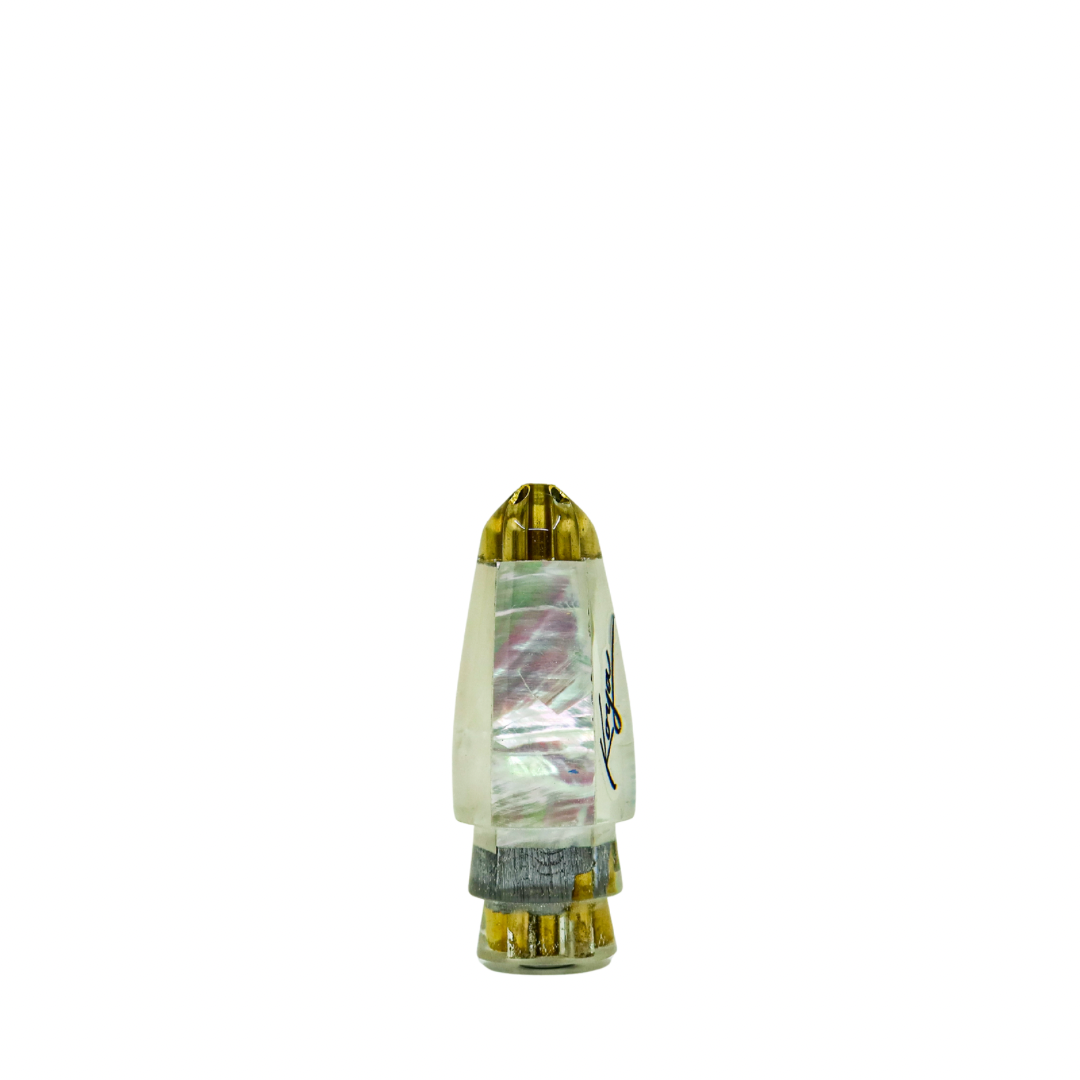 Koya - 7" Small Quad Jetted White Pearl Shell Bullet