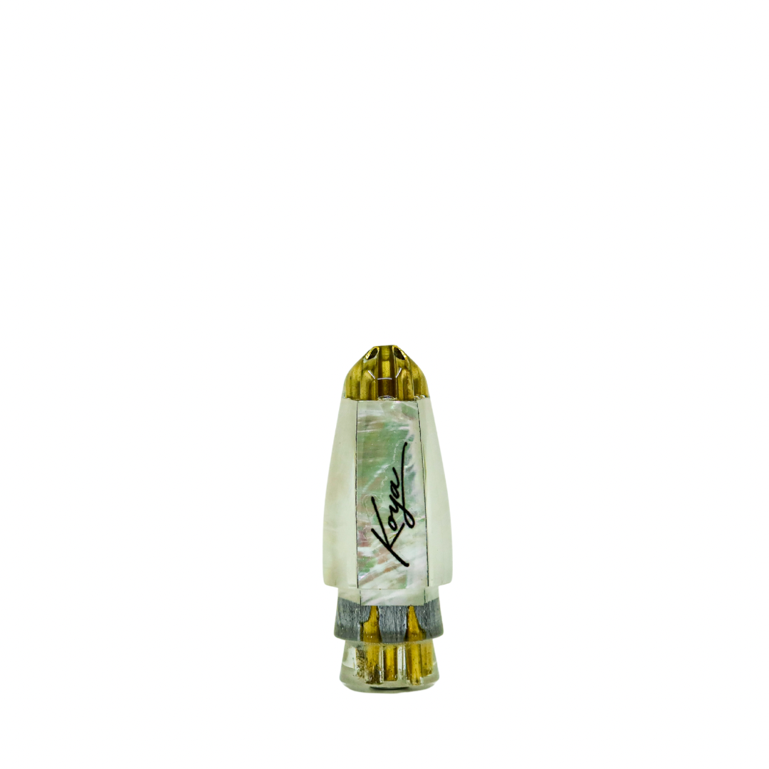 Koya - 7" Small Quad Jetted White Pearl Shell Bullet