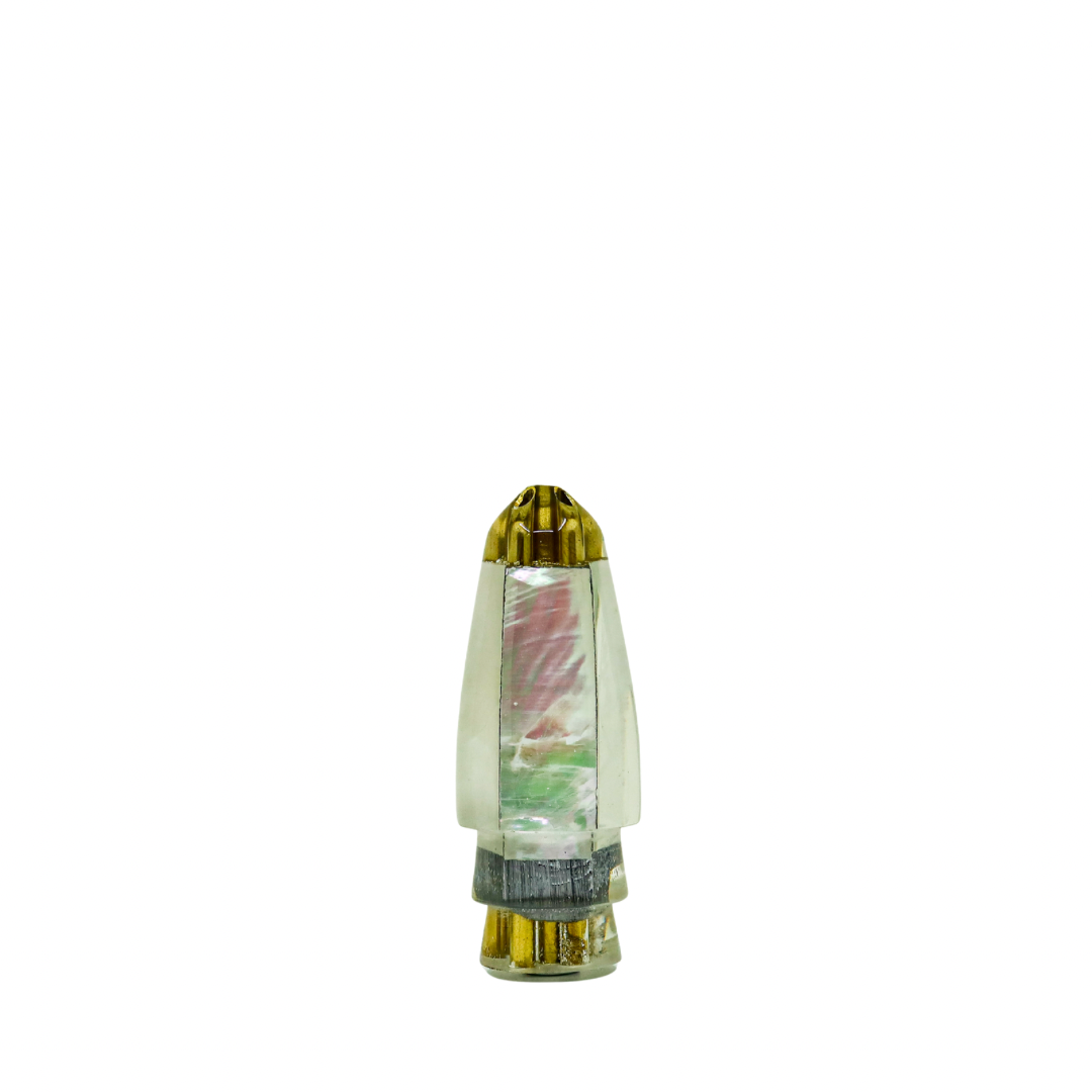 Koya - 7" Small Quad Jetted White Pearl Shell Bullet
