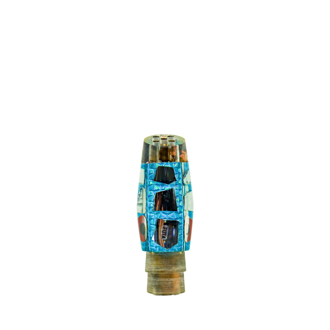 Futa - 9" Vintage Ice Blue Mirror Cut Slant
