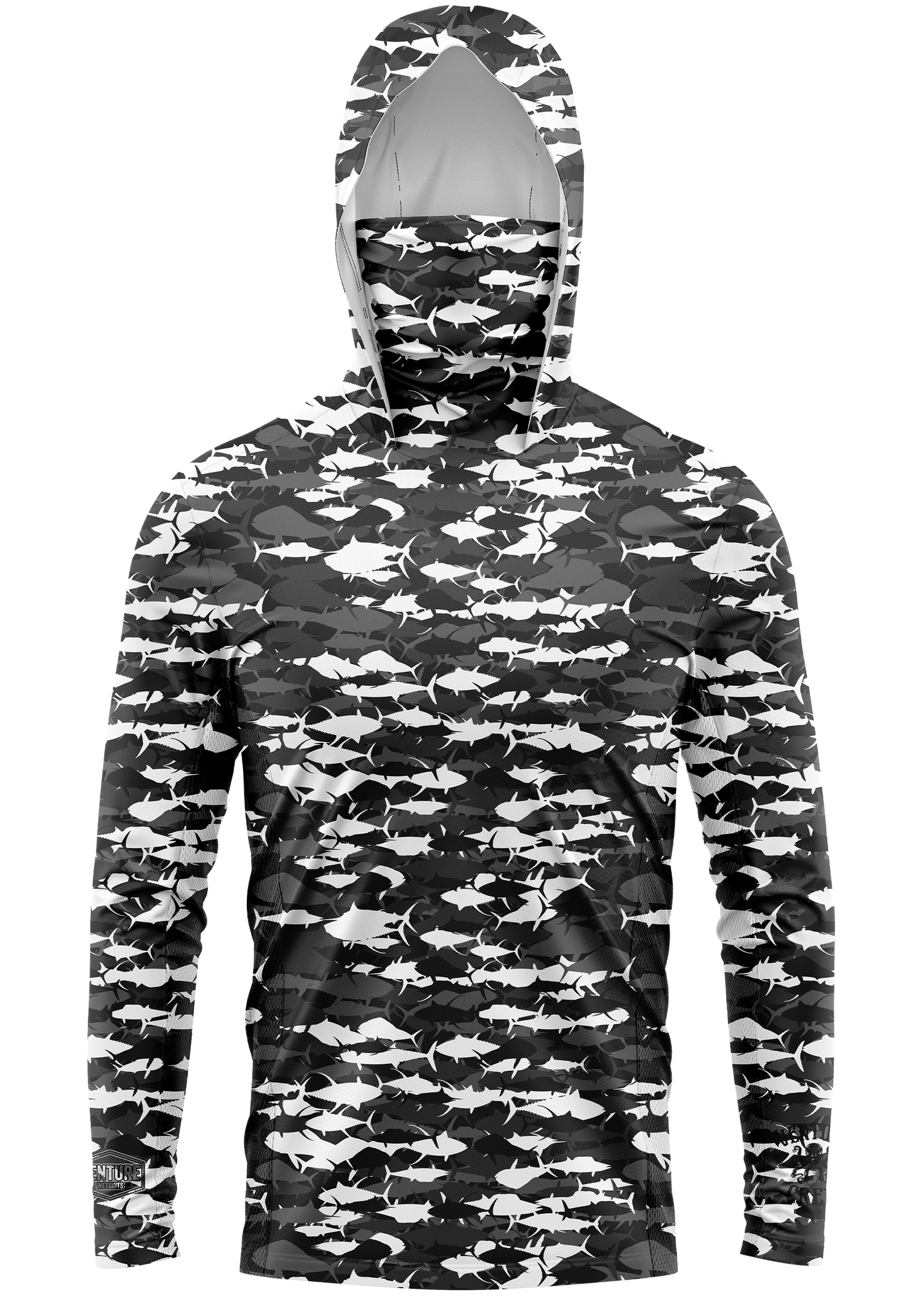 Pelagic Gray Camo Face Buff Dri Fit Hoodie (Adult/Youth)