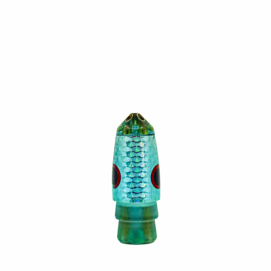 Matsu - 9” Vintage Ice Blue Jetted Bullet