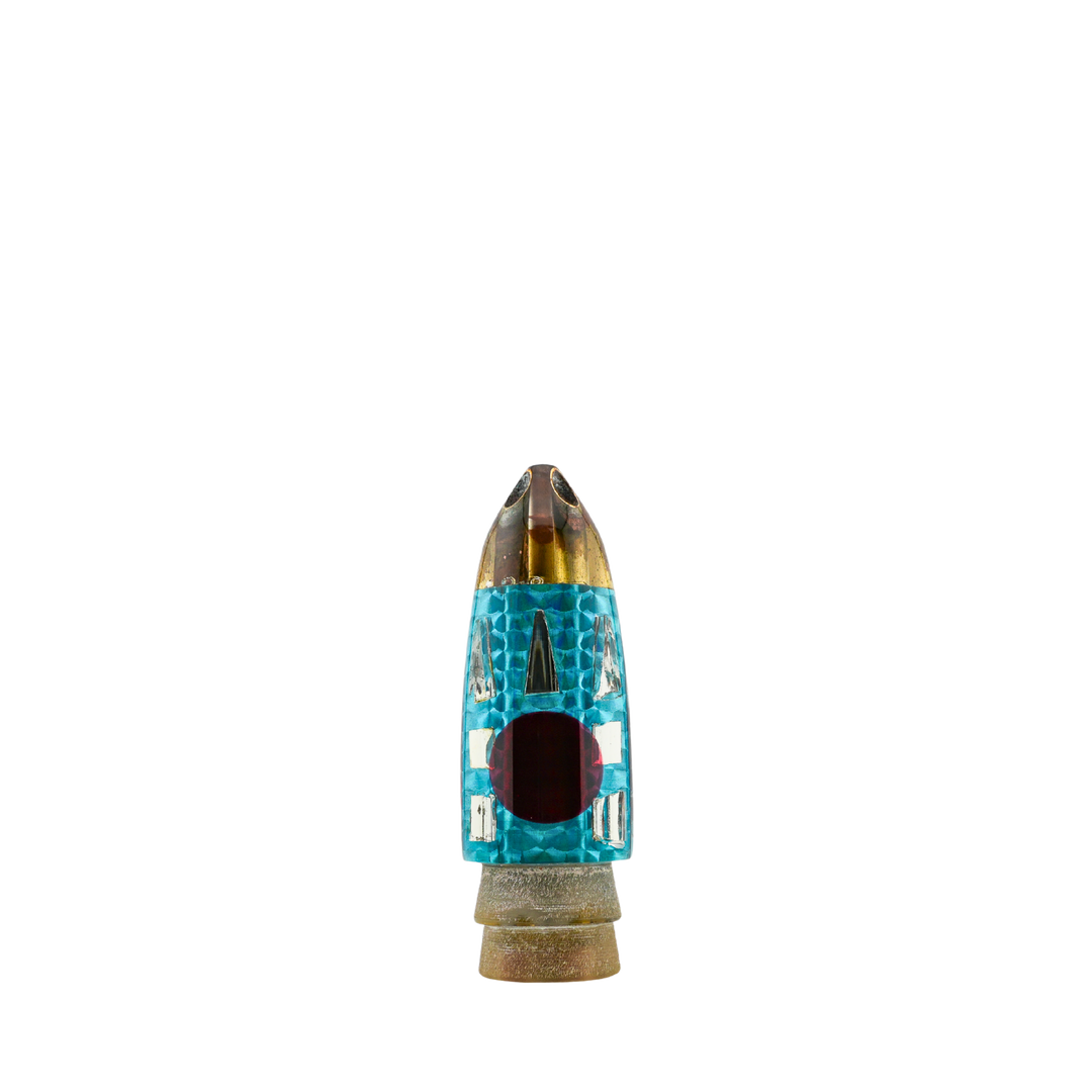 Leroy Lures: History & Lure Identification Guide | Luremonger 9" Bullet, 4-Jet Cracked Glass - Offshore Trolling Lure Archive