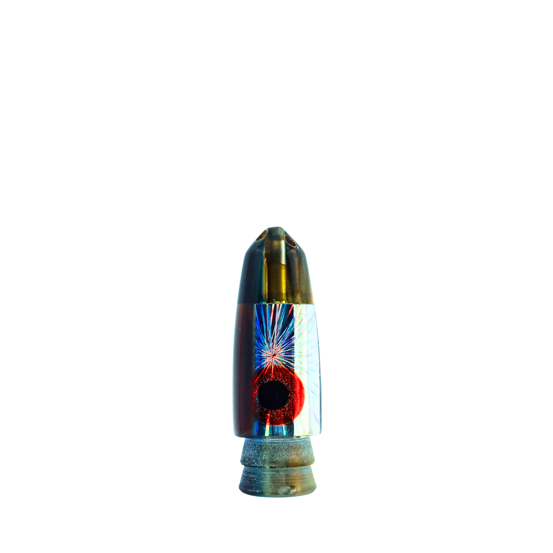 Leroy Lures: History & Lure Identification Guide | Luremonger 9" Bullet, 4-Jet Rootbeer Blue - Offshore Trolling Lure Archive