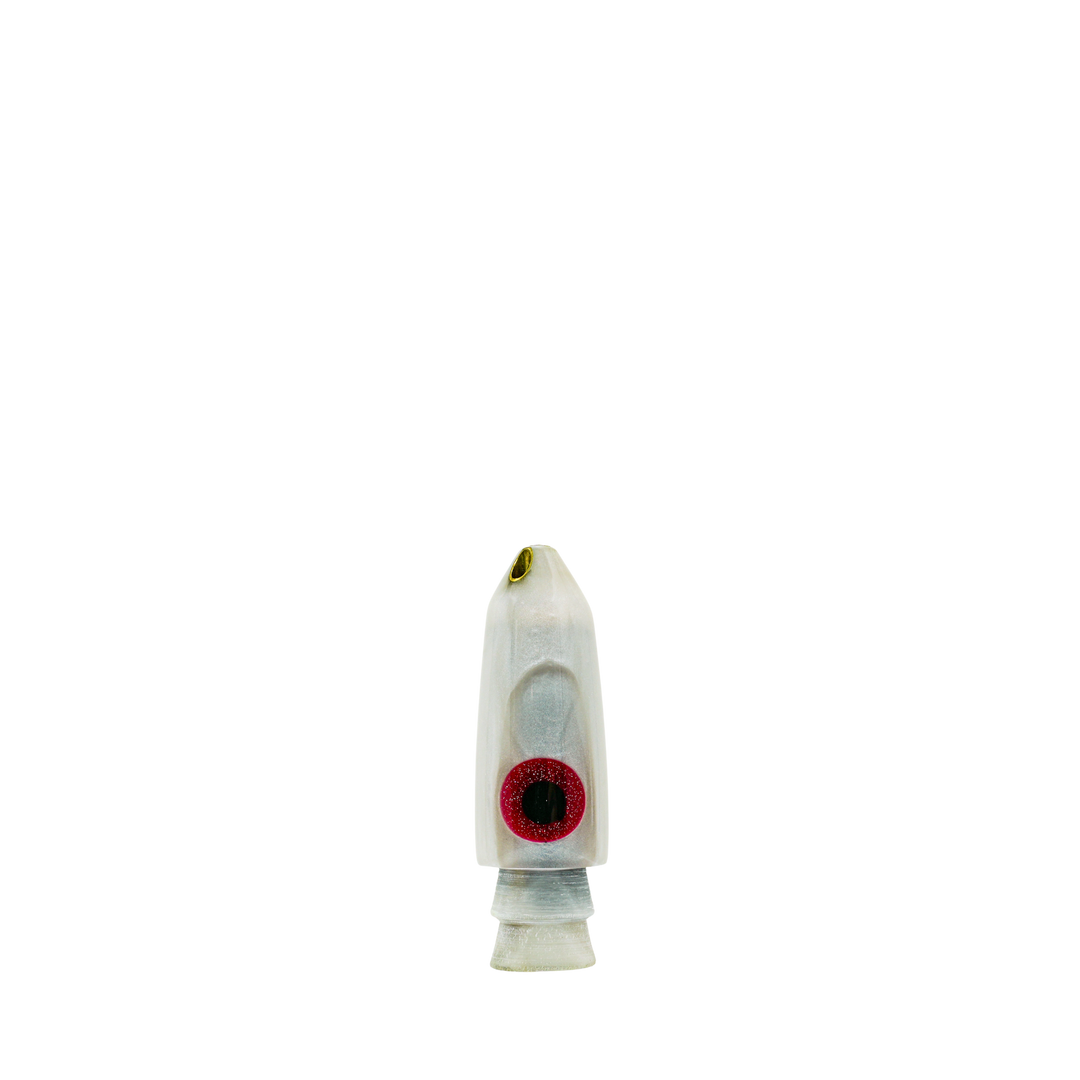Leroy Lures: History & Lure Identification Guide | Luremonger 7" Bullet, 2-Jet White Pearl - Offshore Trolling Lure Archive