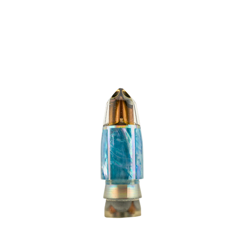 Tanigawa - 9"+ 2-Hole Blue Paua Shell Bullet