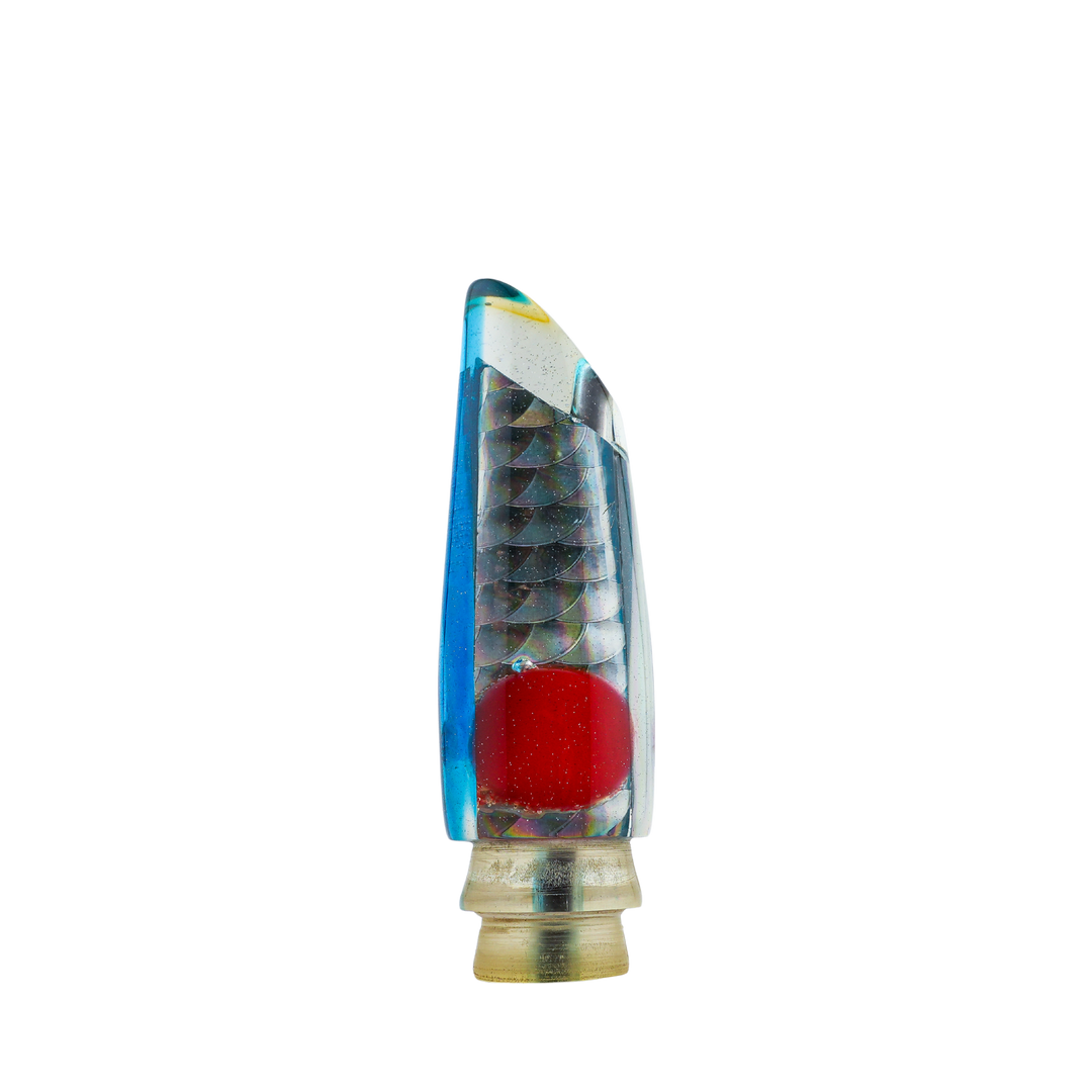 Shigeta Lures: History & Lure Identification Guide | Luremonger 9" Scoop, Blue Top Offset Tube - Offshore Trolling Lure Archive
