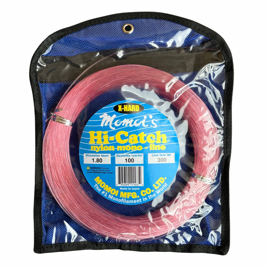 Momoi - Hi-Catch Xtra-Hard Monofilament Leader - 300 lb. Test - 100 yd. - Pink