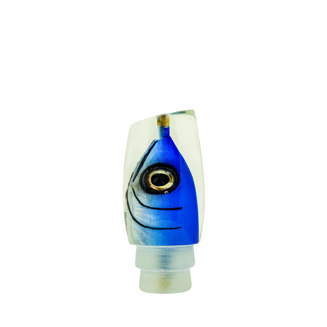 Tsutomu - 14” Limited Blue Silver Fish Head Super Moke