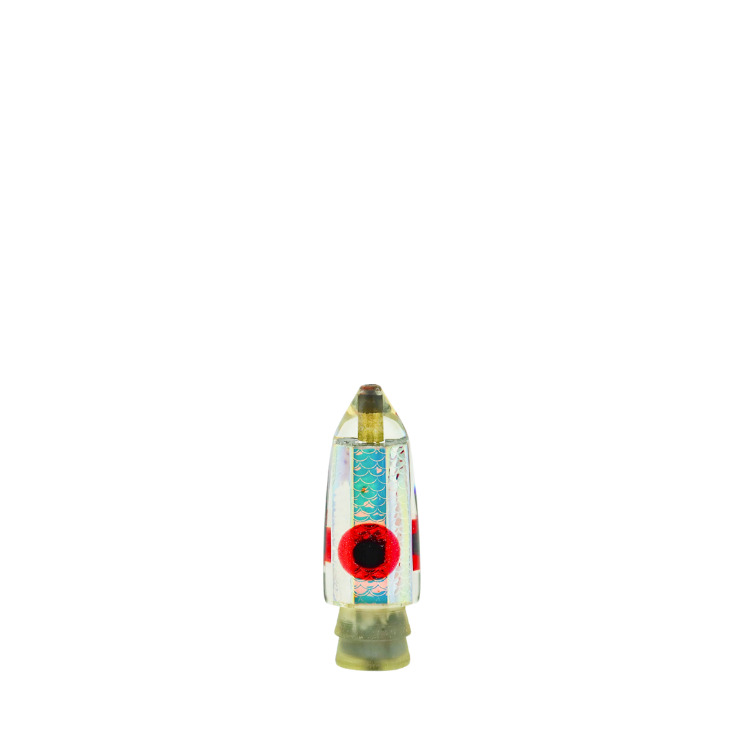 Leroy Lures: History & Lure Identification Guide | Luremonger 7" Bullet, Clear Holo Scale - Offshore Trolling Lure Archive