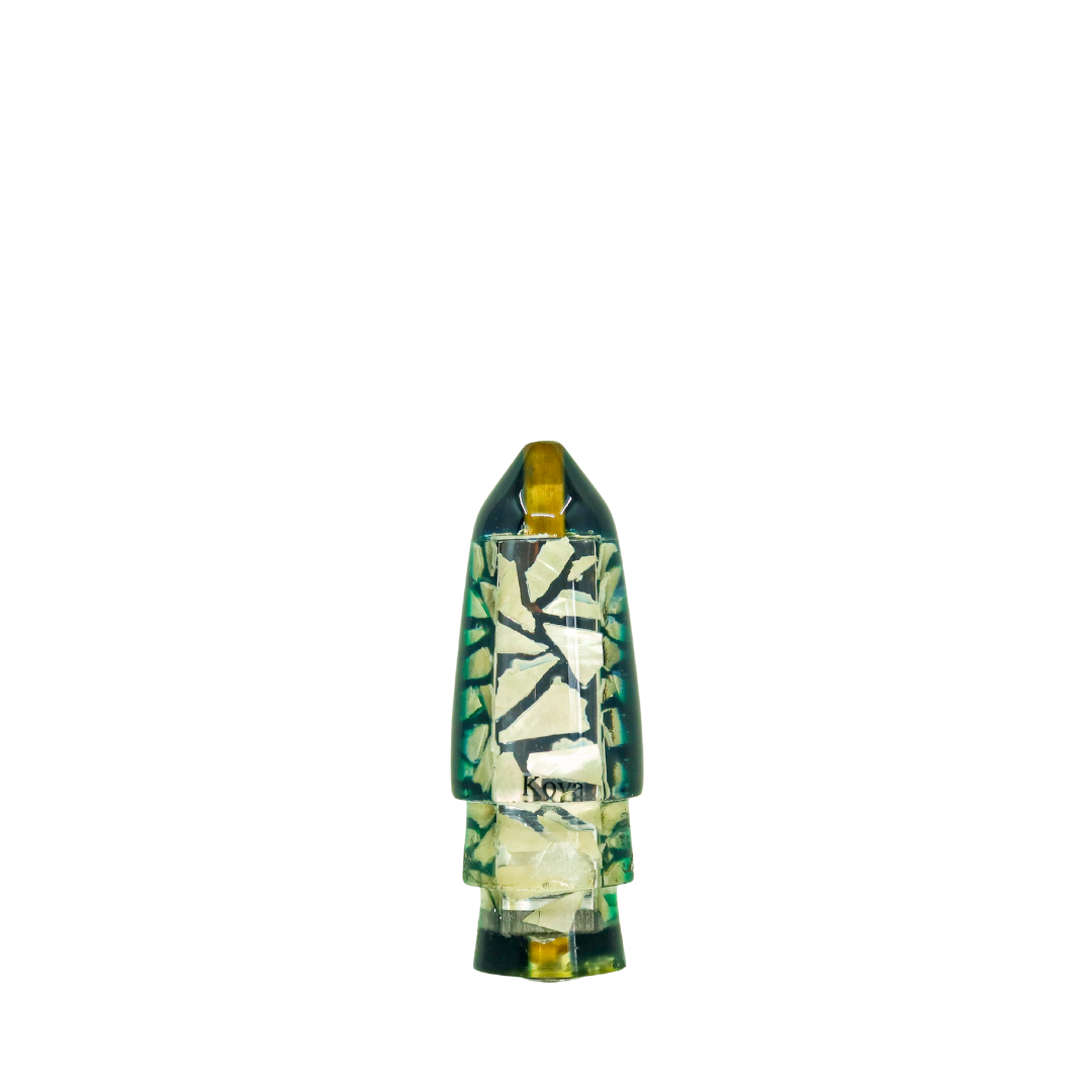 Koya - 9" Vintage Small Green Real Shell Bullet