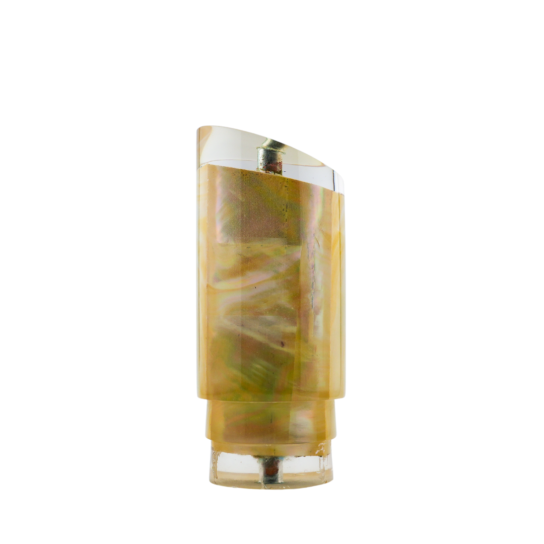Wes Leslie Lures: History & Lure Identification Guide | Luremonger 14" Tube, Gold MOP Shell - Offshore Trolling Lure Archive