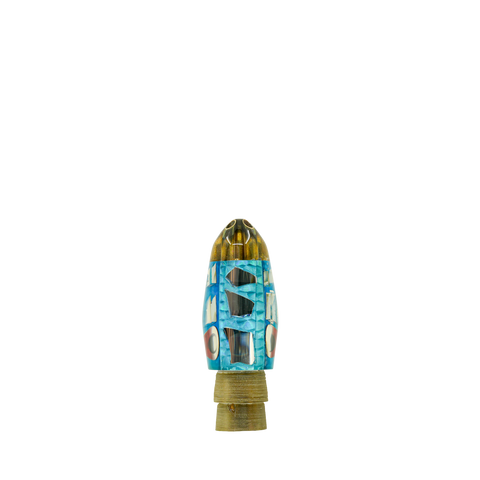 Futa - 7" Vintage Cracked Glass 4-Hole Jet Bullet