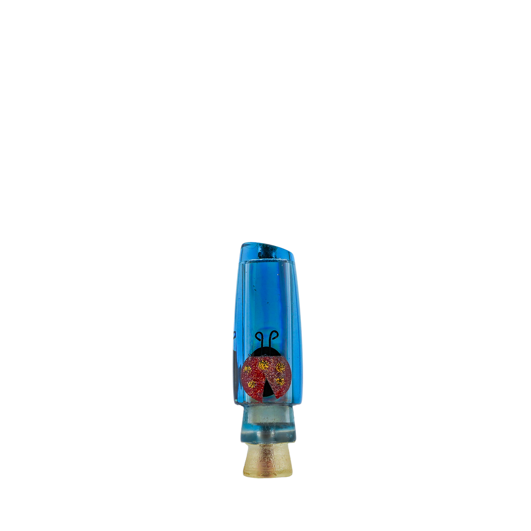 Lady Bug Lures: History & Lure Identification Guide | Luremonger 7" Pencil Slant, Blue Tint Mirror Tape - Offshore Trolling Lure Archive