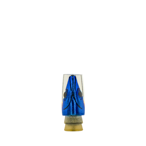 Leroy - 9" Blue Glitter Fish Head Slant