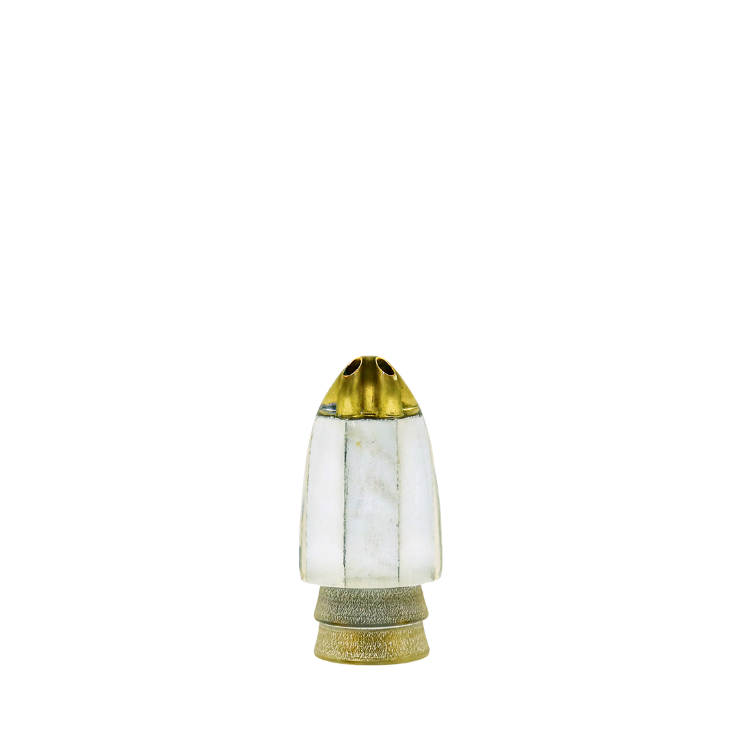 Leroy Lures: History & Lure Identification Guide | Luremonger 9"+ Egg Bullet, 4-Jet White Shell - Offshore Trolling Lure Archive