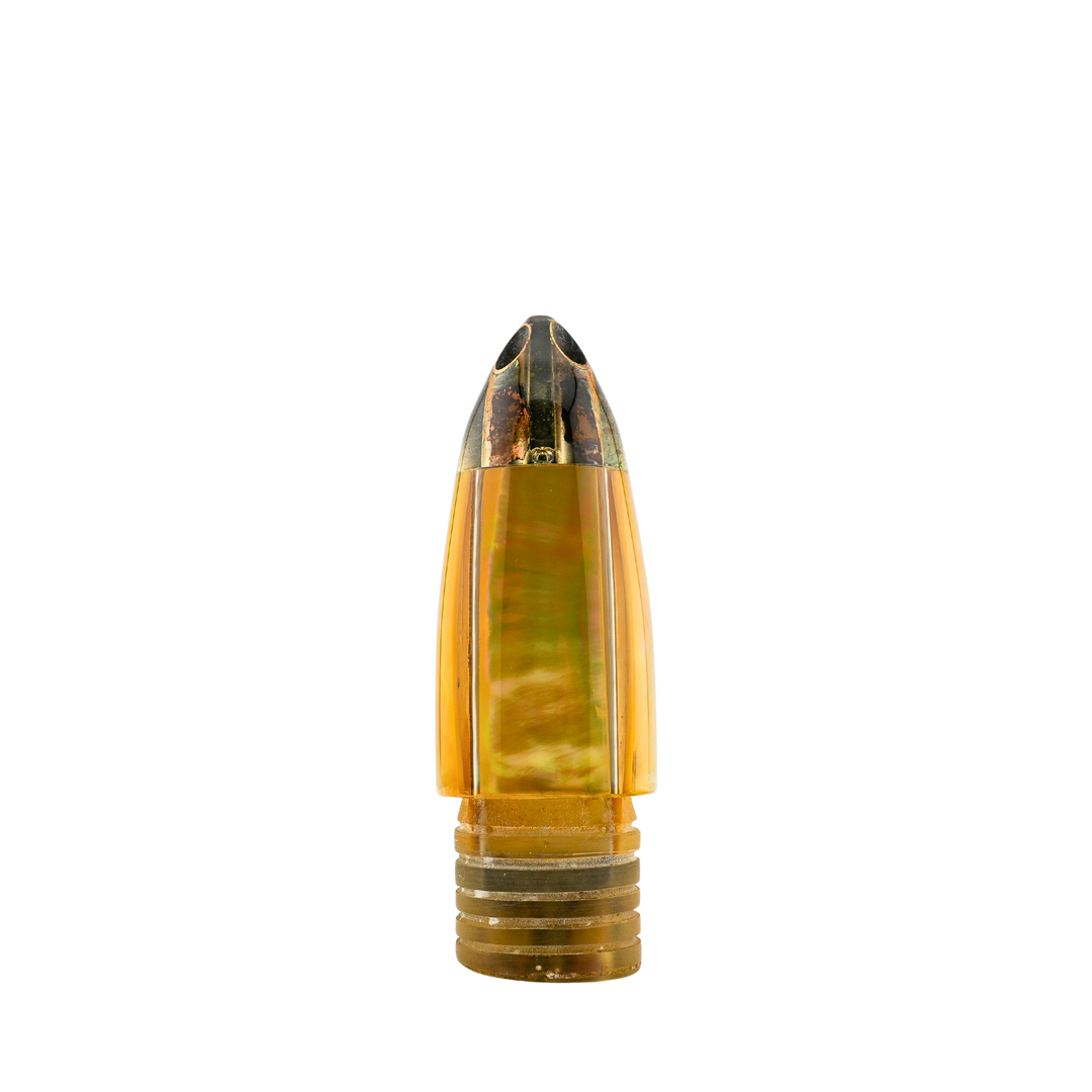 Shiroma Lures: History & Lure Identification Guide | Luremonger 12" Bullet, 4-Jet Real Gold MOP - Offshore Trolling Lure Archive