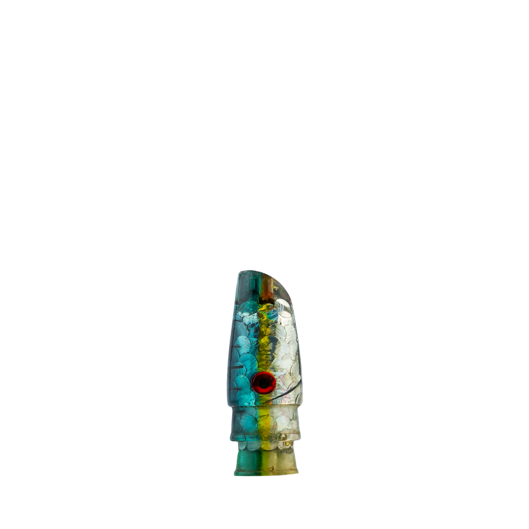 Mitsuo Lures: History & Lure Identification Guide | Luremonger 7" Scoop, Teal Yellow Tint - Offshore Trolling Lure Archive