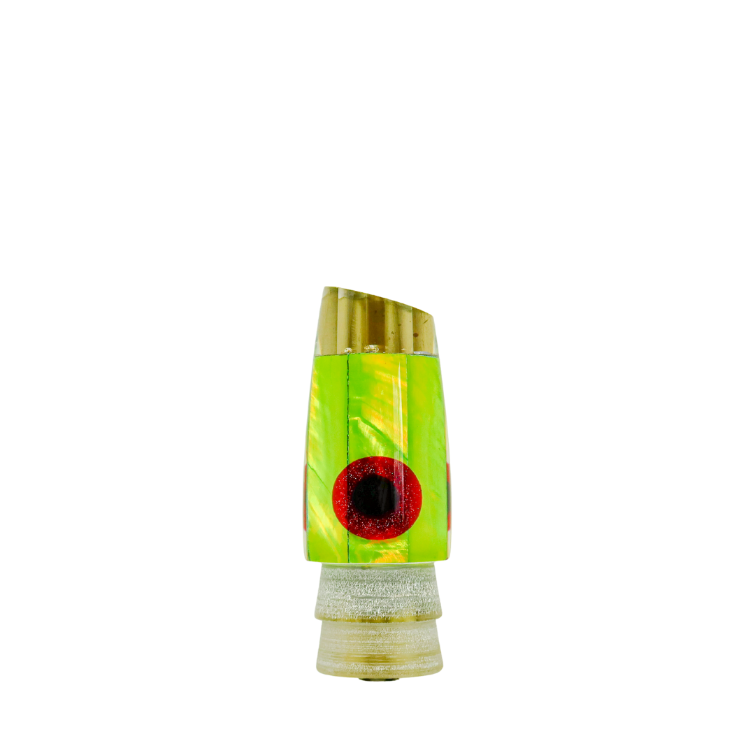 Leroy - 9" Vintage Green Shell Jetted Slant