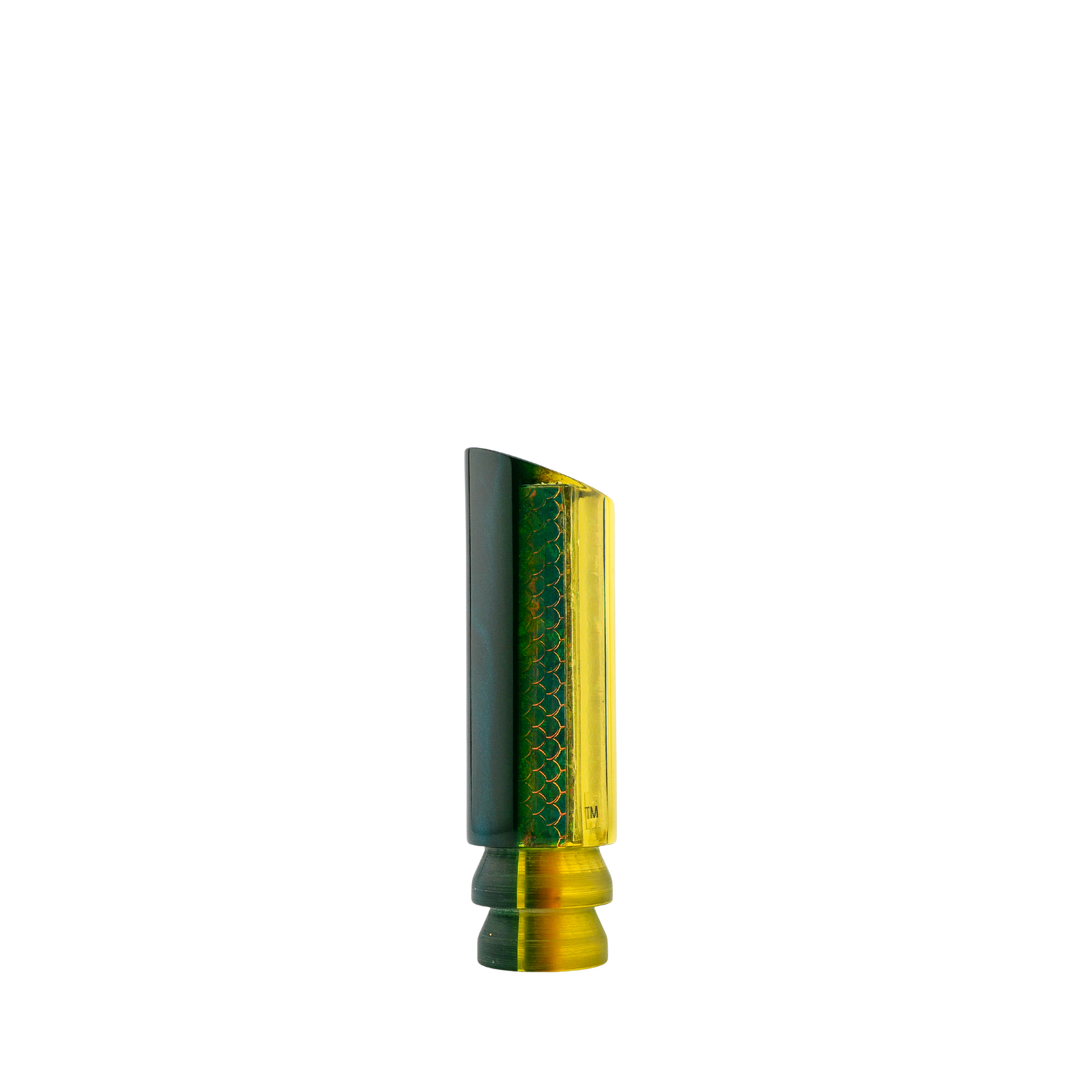 TM Lures: History & Lure Identification Guide | Luremonger 7" Tube, Green Gold Scale - Offshore Trolling Lure Archive