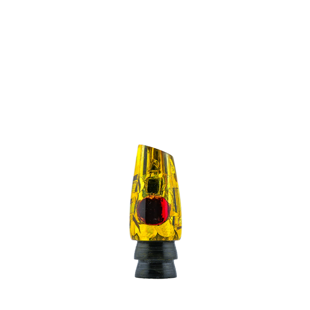 Mitsuo Lures: History & Lure Identification Guide | Luremonger 9" Slant, Yellow Cracked Glass - Offshore Trolling Lure Archive