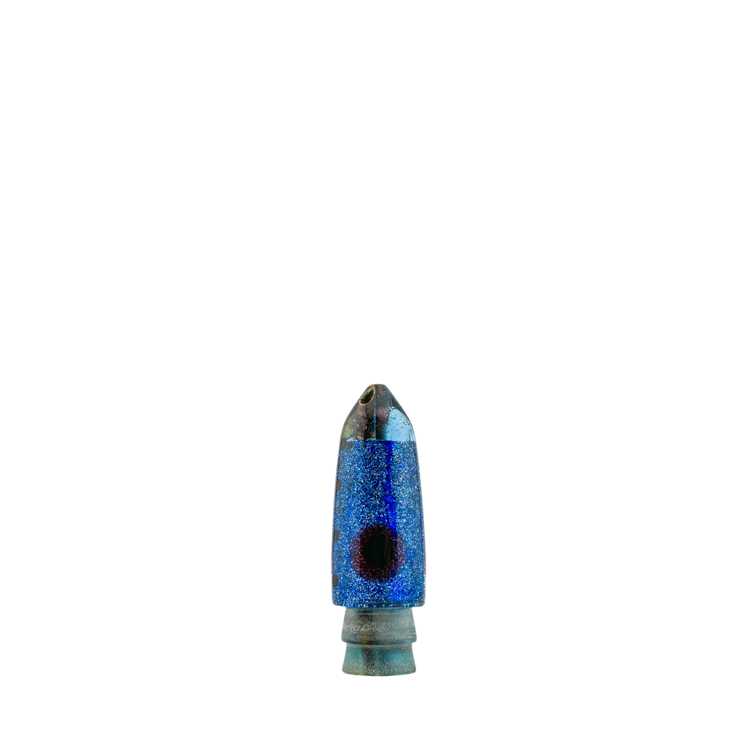 Leroy Lures: History & Lure Identification Guide | Luremonger 7" Bullet, Black Dot Blue Tint - Offshore Trolling Lure Archive