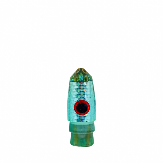 Matsu - 9” Vintage Ice Blue Jetted Bullet