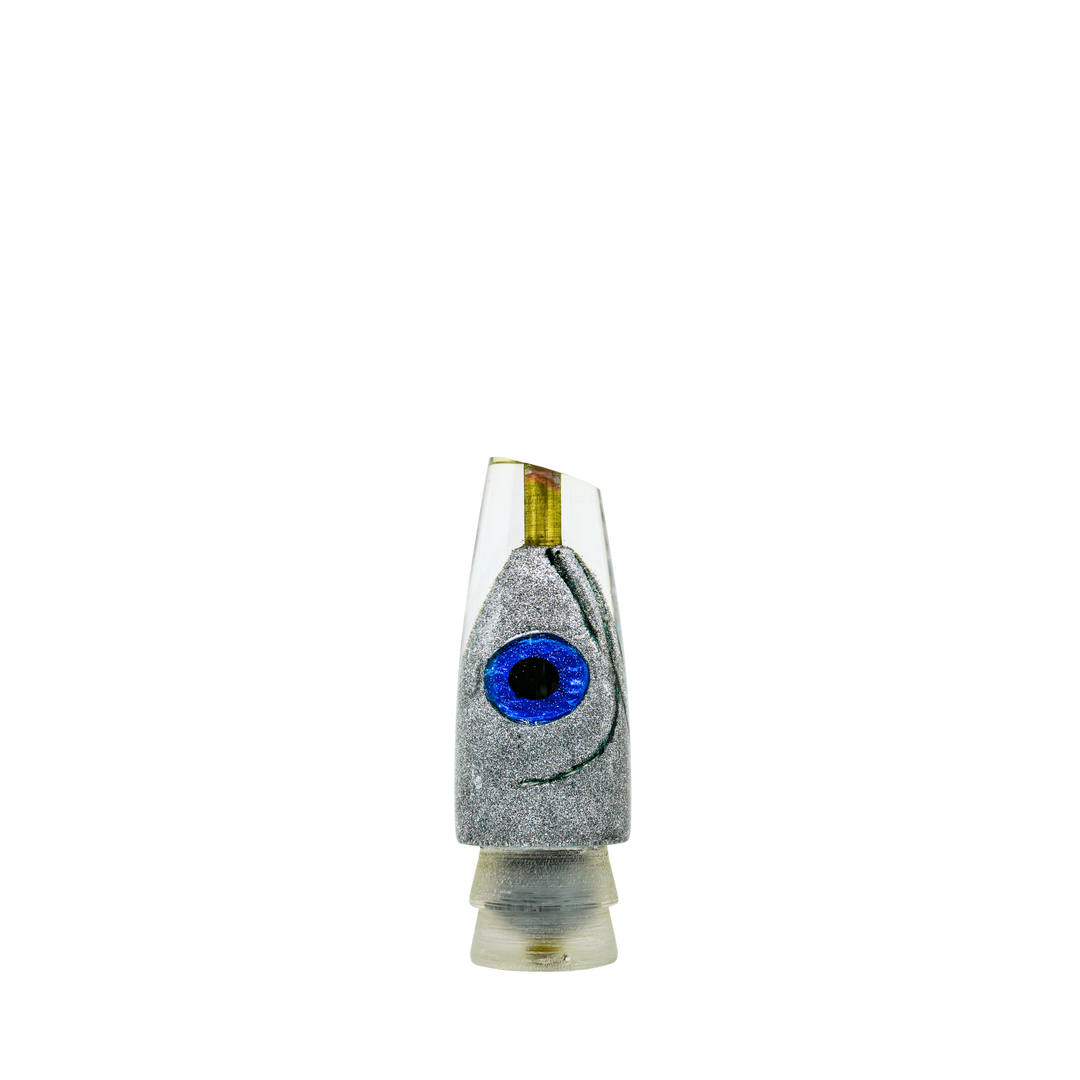 Leroy Lures: History & Lure Identification Guide | Luremonger 9" Slant, Silver Glitter FH - Offshore Trolling Lure Archive