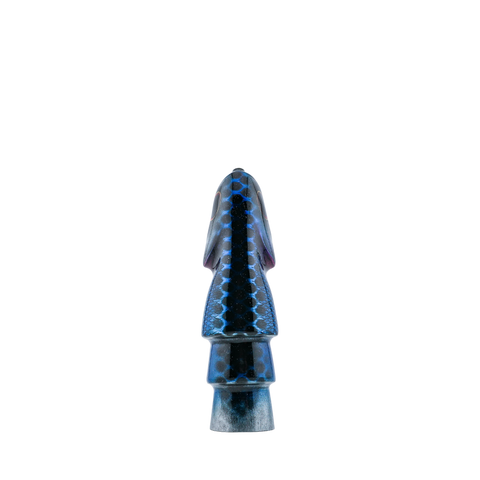 Oodood - 9" Saltiga Fish Head Black Blue Silver