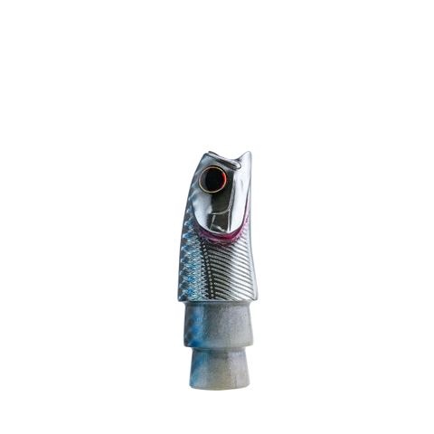 Oodood - 9" Saltiga Fish Head Black Blue Silver