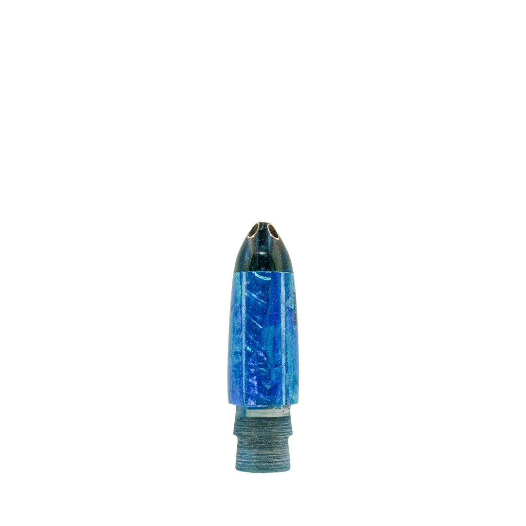 Polu Kai Lures: History & Lure Identification Guide | Luremonger 7" Pencil Bullet, 4-Jet Blue Shell - Offshore Trolling Lure Archive