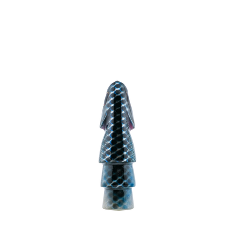 Oodood - 9" Saltiga Fish Head Black Blue Silver