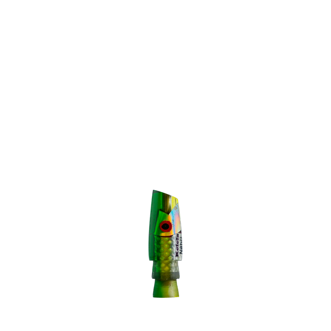 Kelela Lures: History & Lure Identification Guide | Luremonger 5" Nehu, Green Top - Offshore Trolling Lure Archive