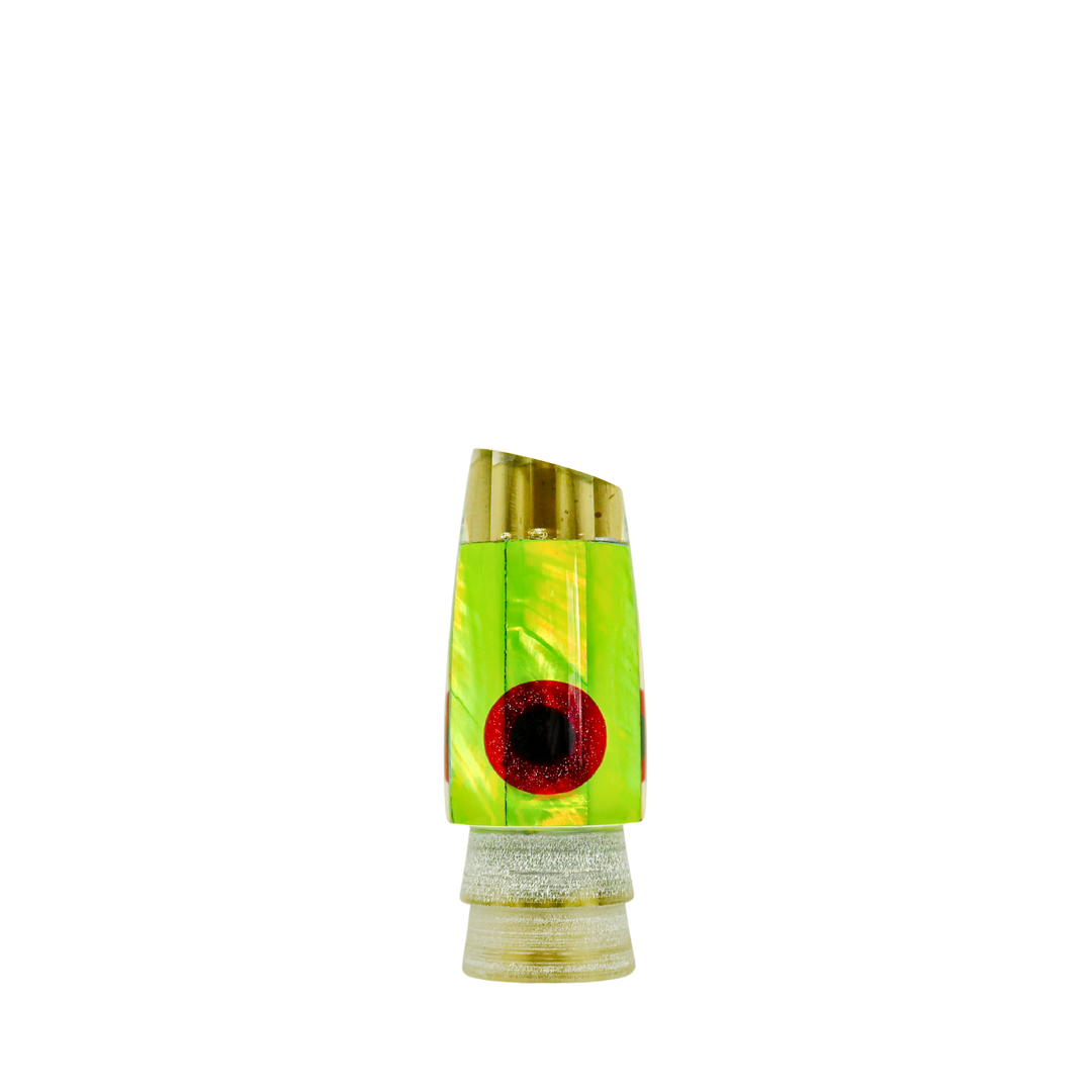 Leroy Lures: History & Lure Identification Guide | Luremonger 9" Slant, 4-Jet Green Shell - Offshore Trolling Lure Archive