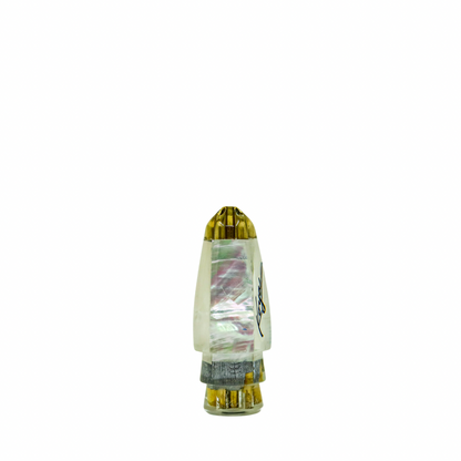 Koya - 7" Small Quad Jetted White Pearl Shell Bullet