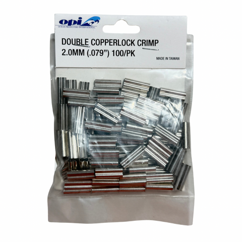 OPI - Silver Double Barrel Crimps 2.0mm 100Pk