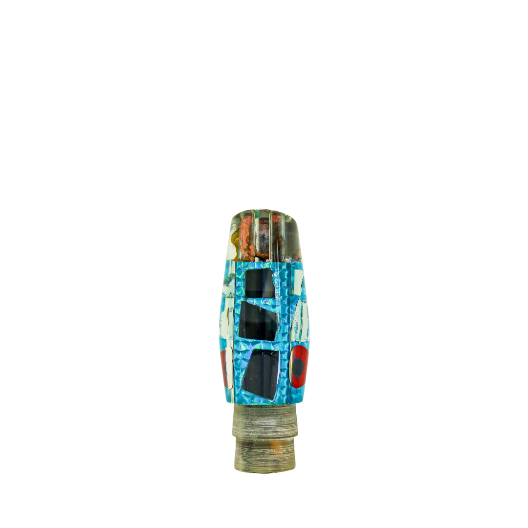 Futa - 9" Vintage Ice Blue Mirror Cut Slant