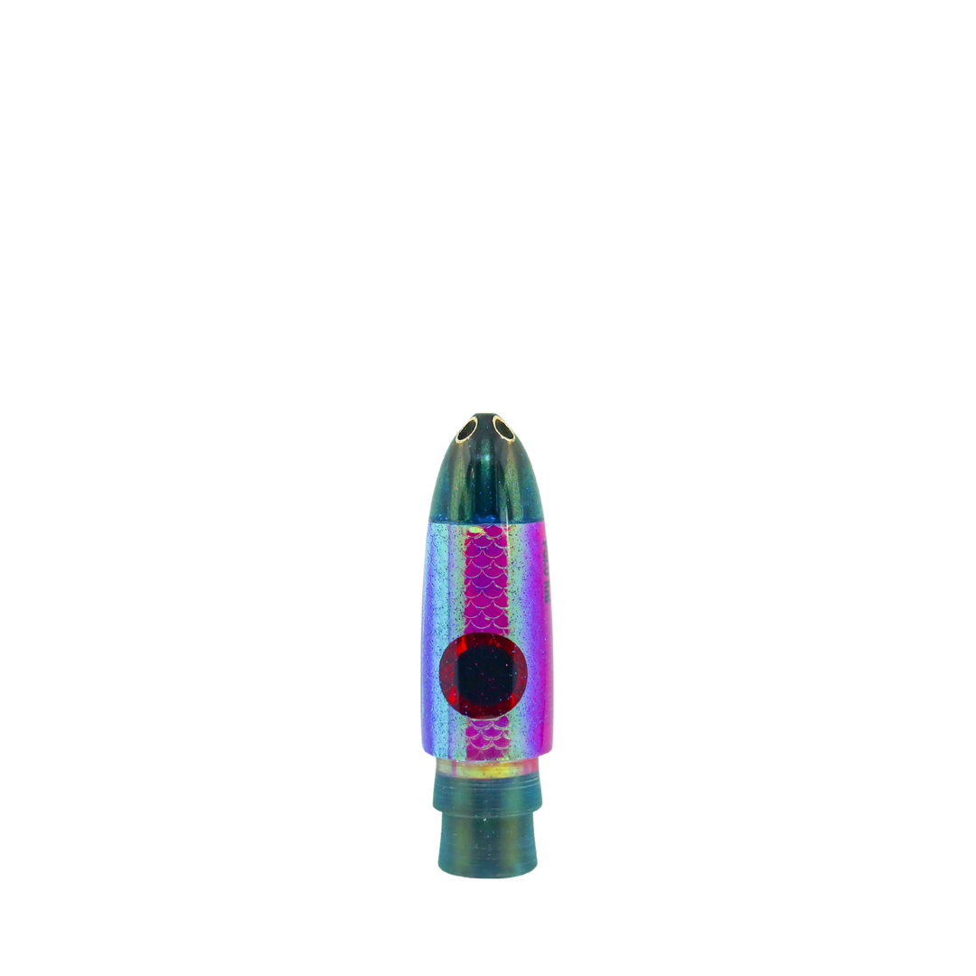 Polu Kai Lures: History & Lure Identification Guide | Luremonger 7" Pencil Bullet, Blue Tint Pink Tape - Offshore Trolling Lure Archive