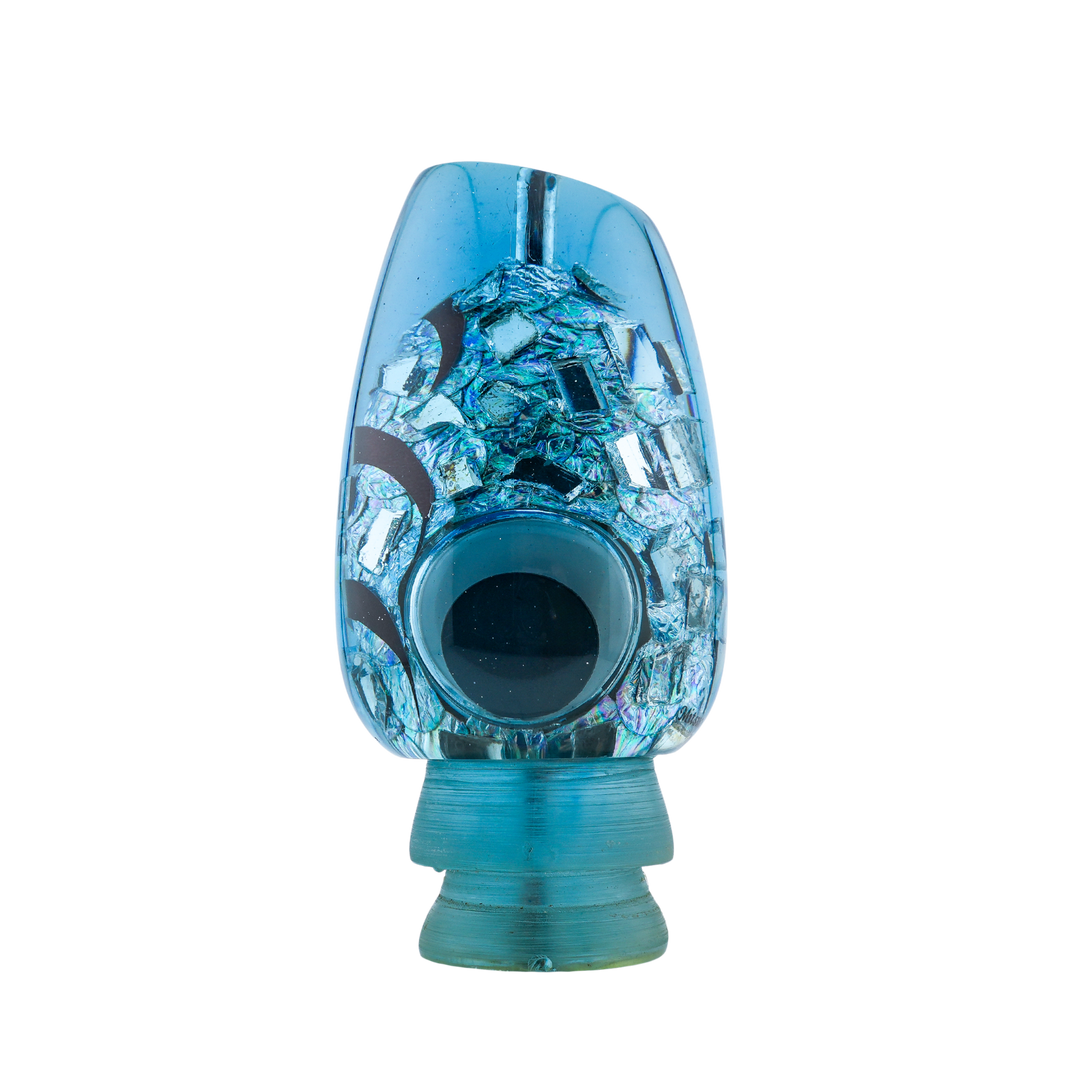 Mitsuo Lures: History & Lure Identification Guide | Luremonger 14" Akebono, Blue Tint Cracked Glass - Offshore Trolling Lure Archive