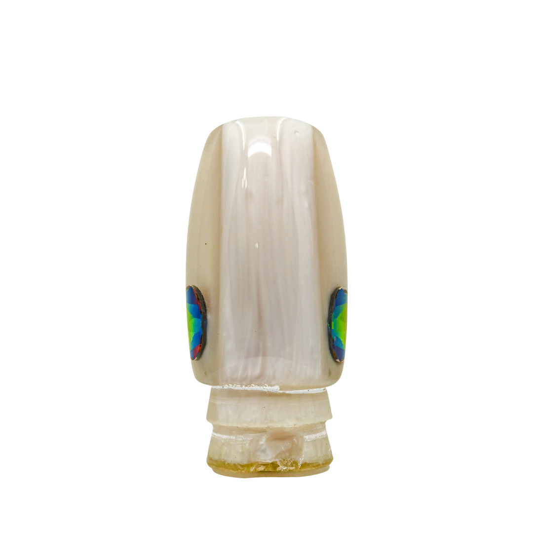 Joe Yee - 16” Vintage White Pearl Jewel Eye Popo