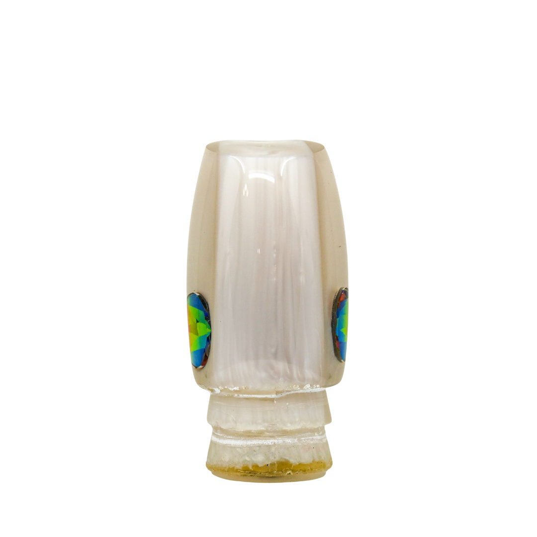 Joe Yee - 16” Vintage White Pearl Jewel Eye Popo