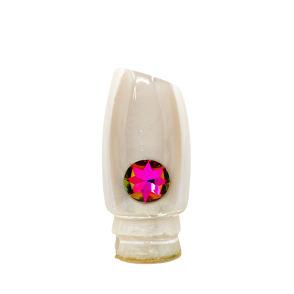 Joe Yee - 16” Vintage White Pearl Jewel Eye Popo