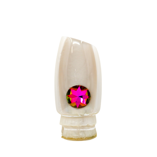 Joe Yee - 16” Vintage White Pearl Jewel Eye Popo