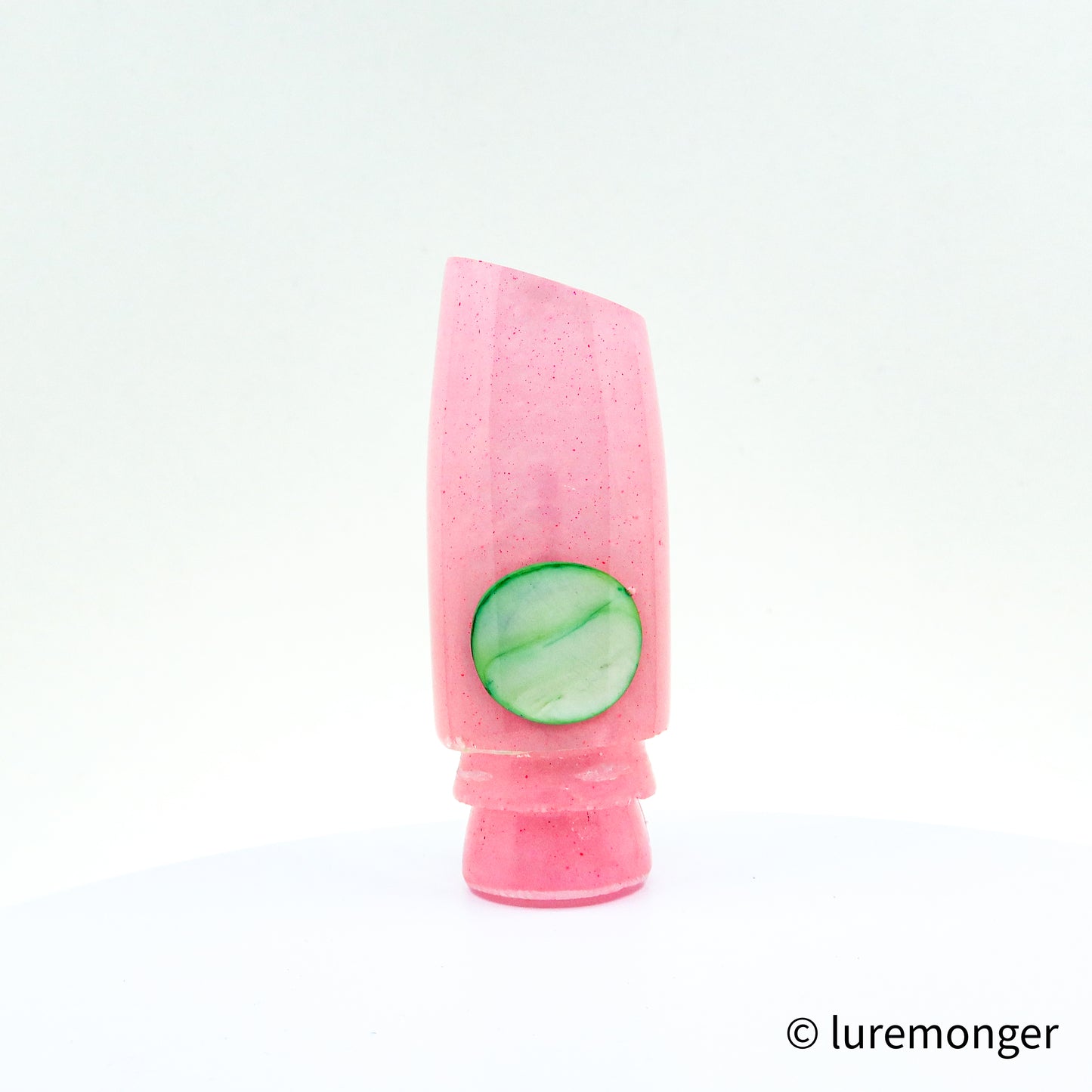 Joe Yee - 12” Pink Pearl • Green Real Shell Eye Medium Plunger