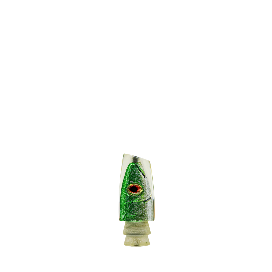 Leroy Lures: History & Lure Identification Guide | Luremonger 7" Slant, Green Silver FH - Offshore Trolling Lure Archive